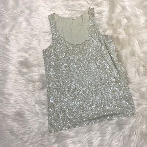 J. Crew Sequin Sage Green Camisole